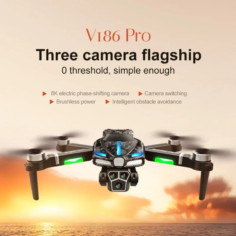 Drone Camera Professional - 새로운 V186 프로 드론 전문 브러시리스