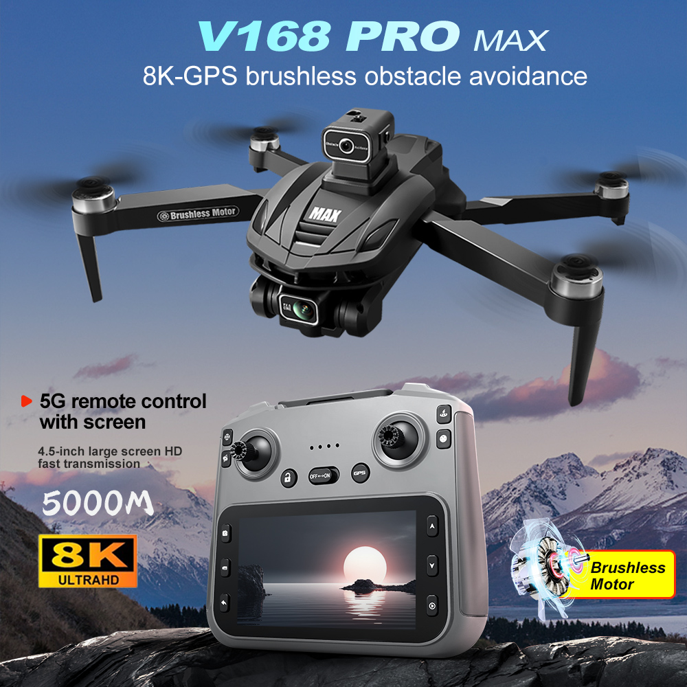 Drone Camera 4K - V168 PRO Max GPS 드론 8K