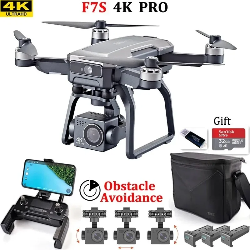 Drone Camera With Gimbal - SJRC F7s 4K 프로 드론, 장애물