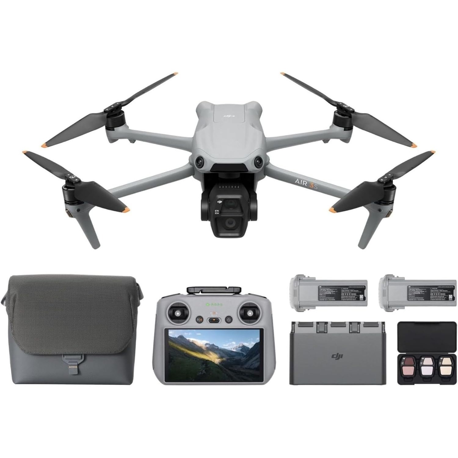 DJI 에어 3S 플라이 모어 콤보 (RC 2 스크린  - Drone Camera Wide Angle 리뷰 및 가격